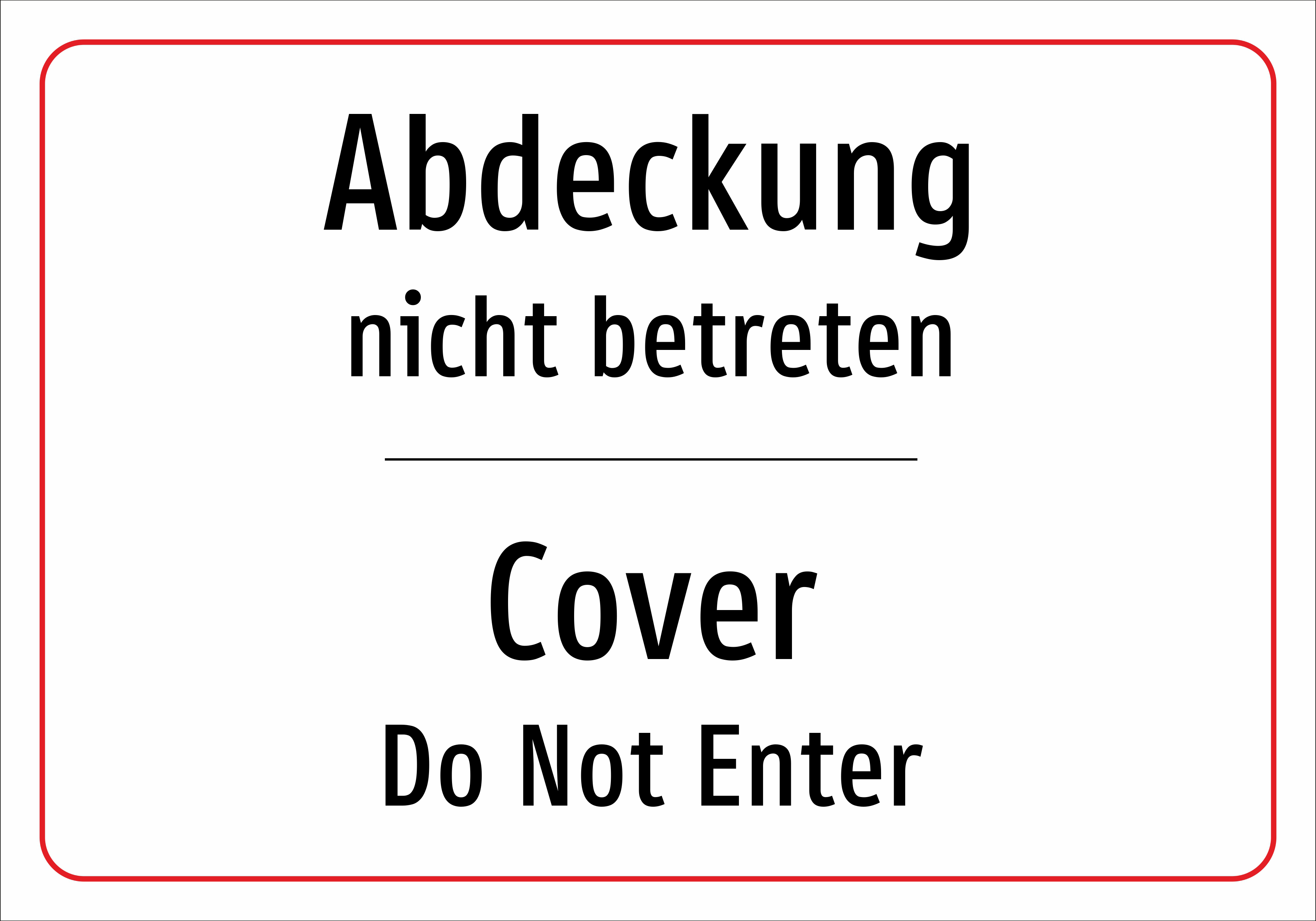 Abdeckung - nicht betreten - Schild - Produktbild 2