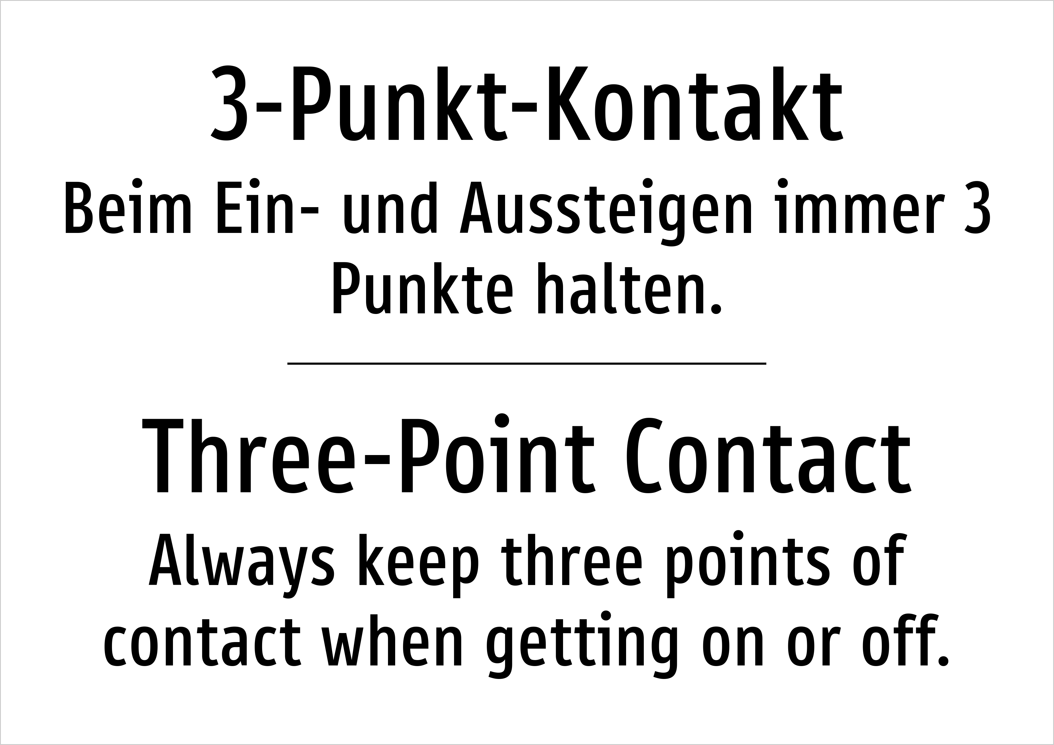 3-Punkt-Kontakt - Beim Ein- und Aussteigen immer 3 Punkte halten. - Schild - Produktbild 2