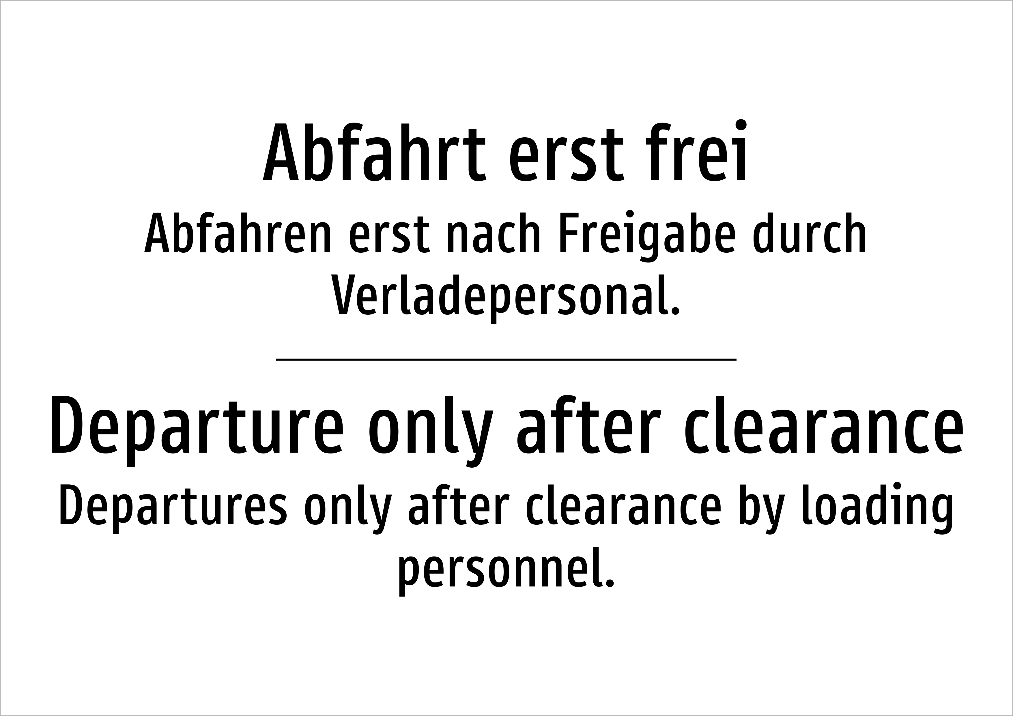 Abfahrt erst frei - Abfahren erst nach Freigabe durch Verladepersonal. - Schild - Produktbild 2