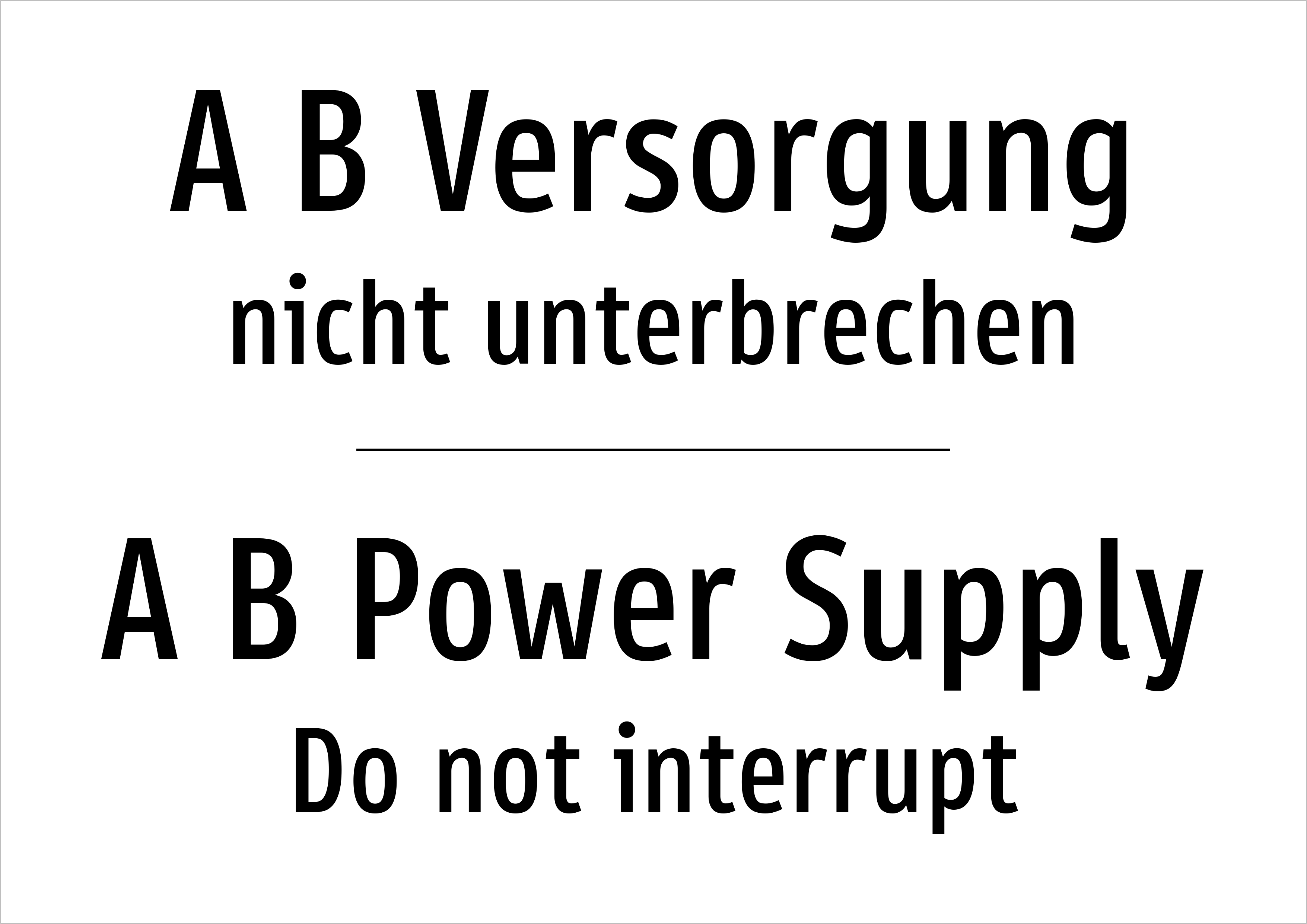 A B Versorgung - nicht unterbrechen - Schild - Produktbild 2