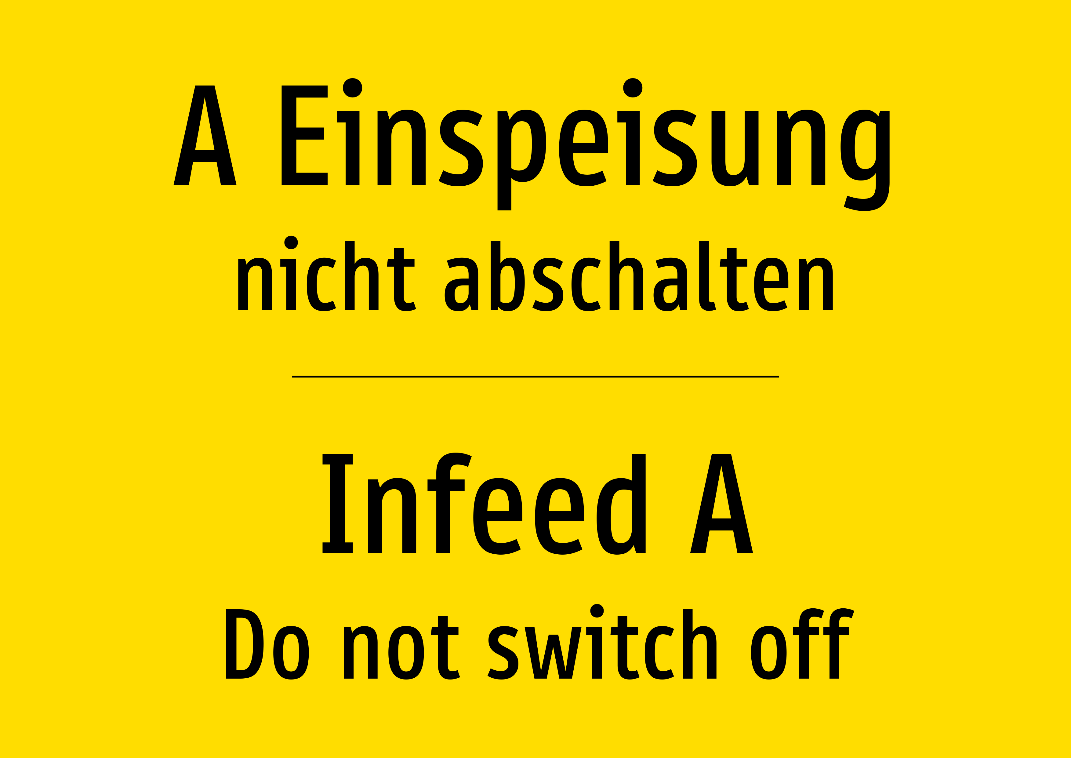 A Einspeisung - nicht abschalten - Schild - Produktbild 2