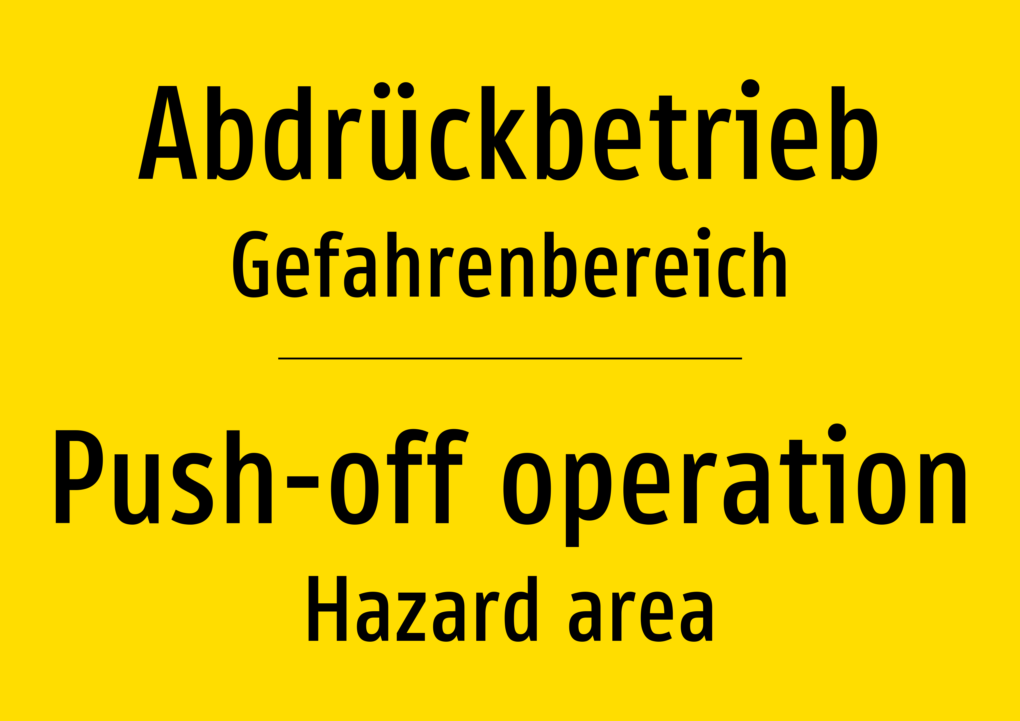 Abdrückbetrieb - Gefahrenbereich - Schild - Produktbild 2