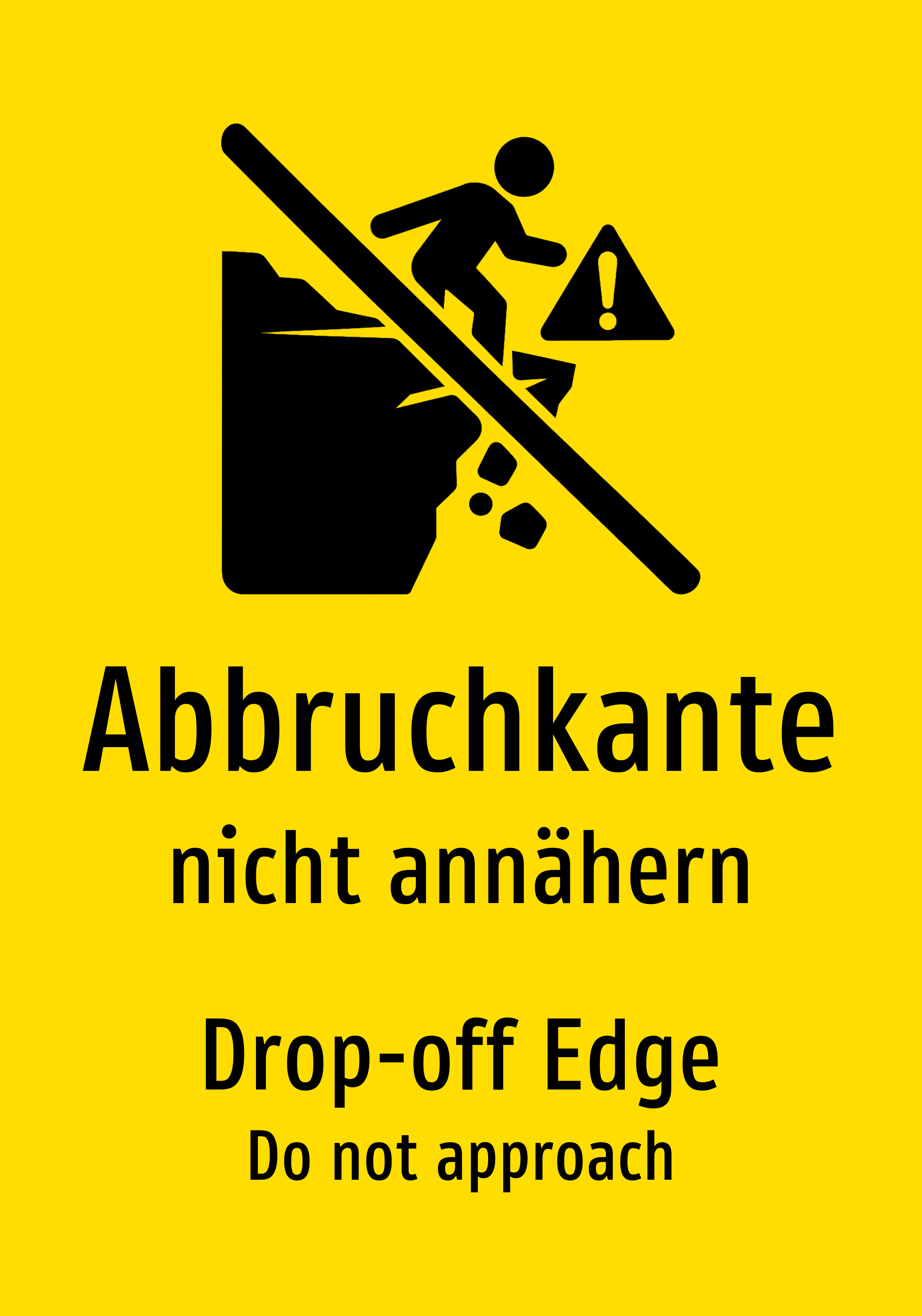 Abbruchkante - nicht annähern - Schild