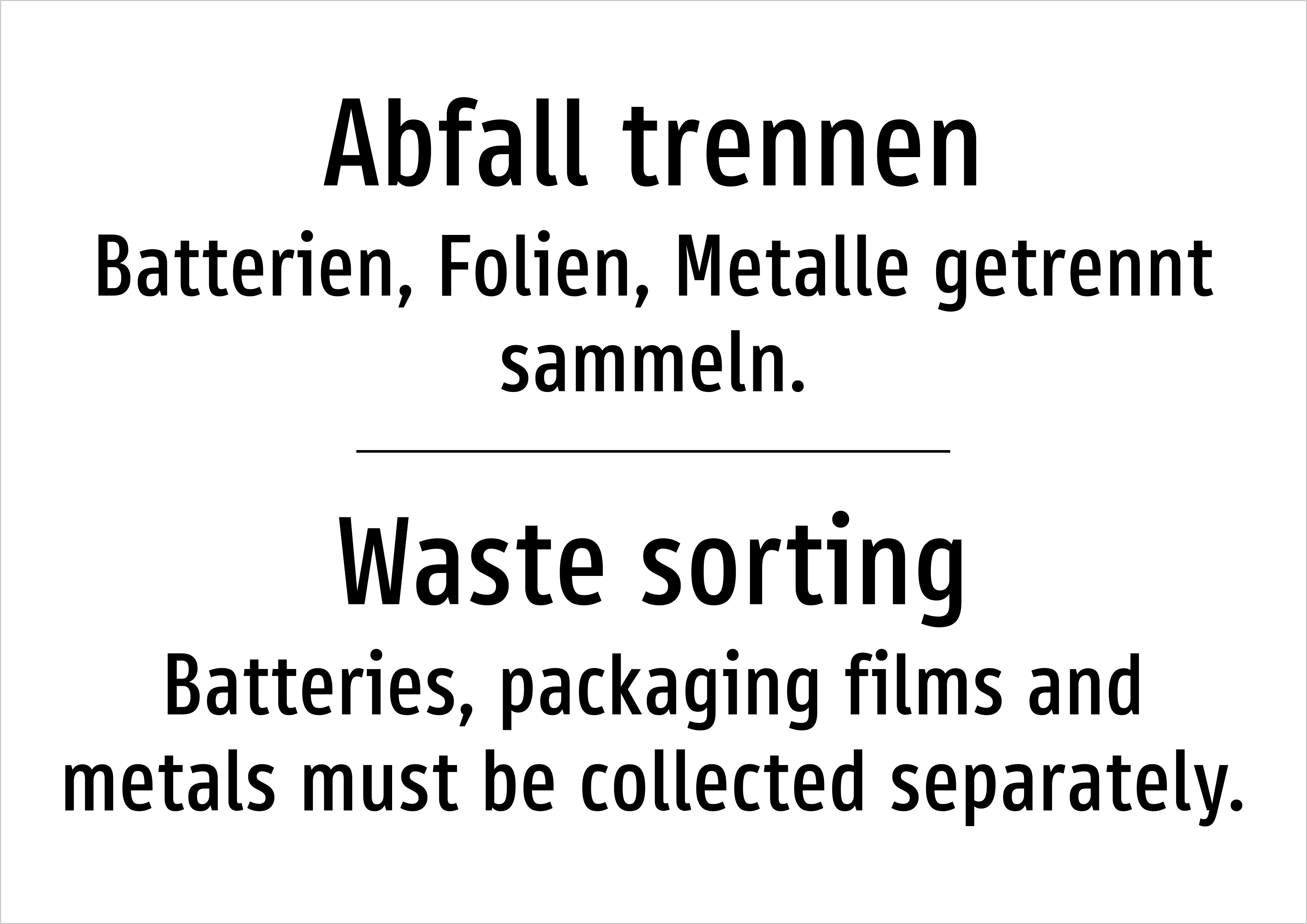 Abfall trennen - Batterien, Folien, Metalle getrennt sammeln. - Schild - Produktbild 2