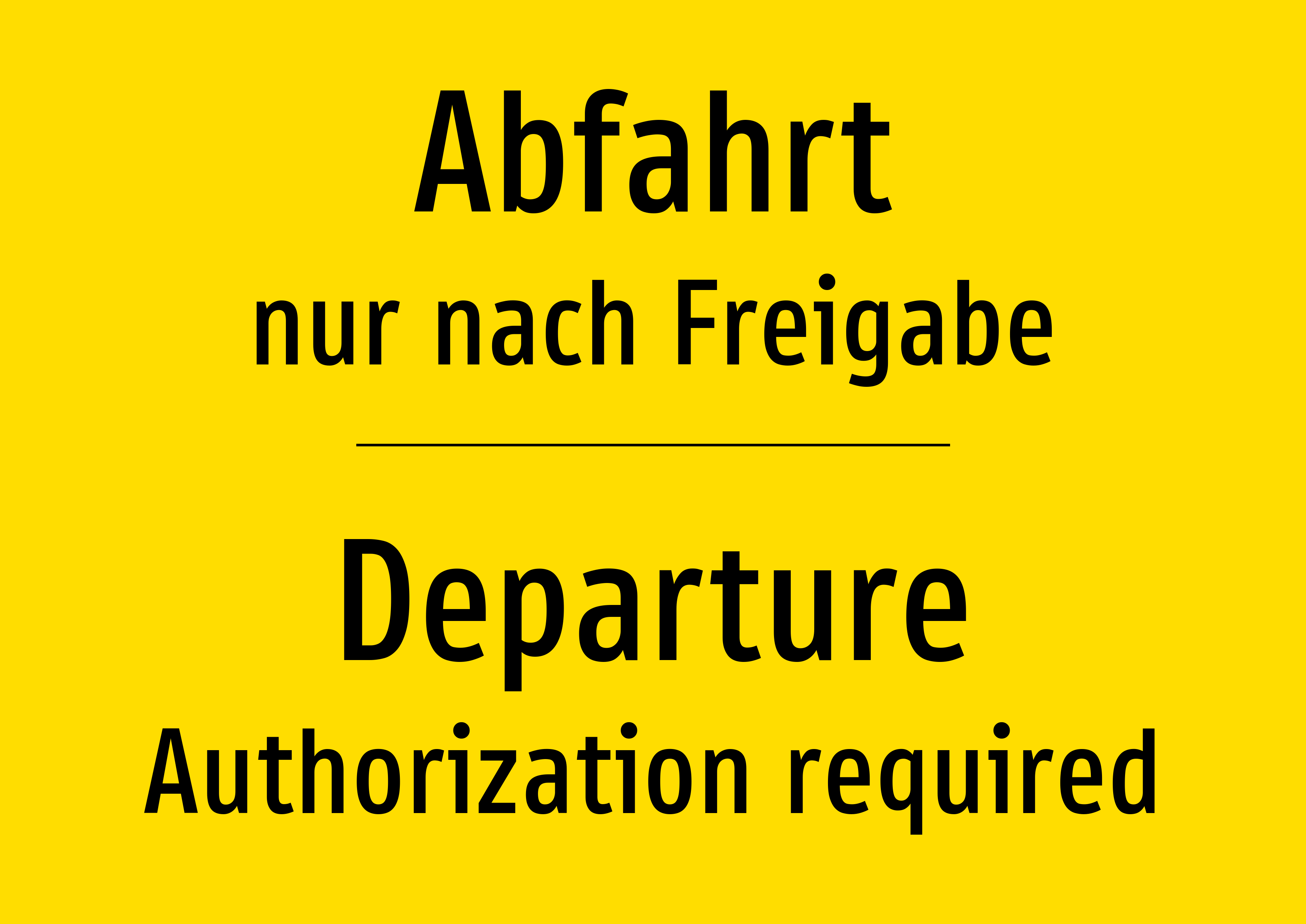 Abfahrt - nur nach Freigabe - Schild - Produktbild 2