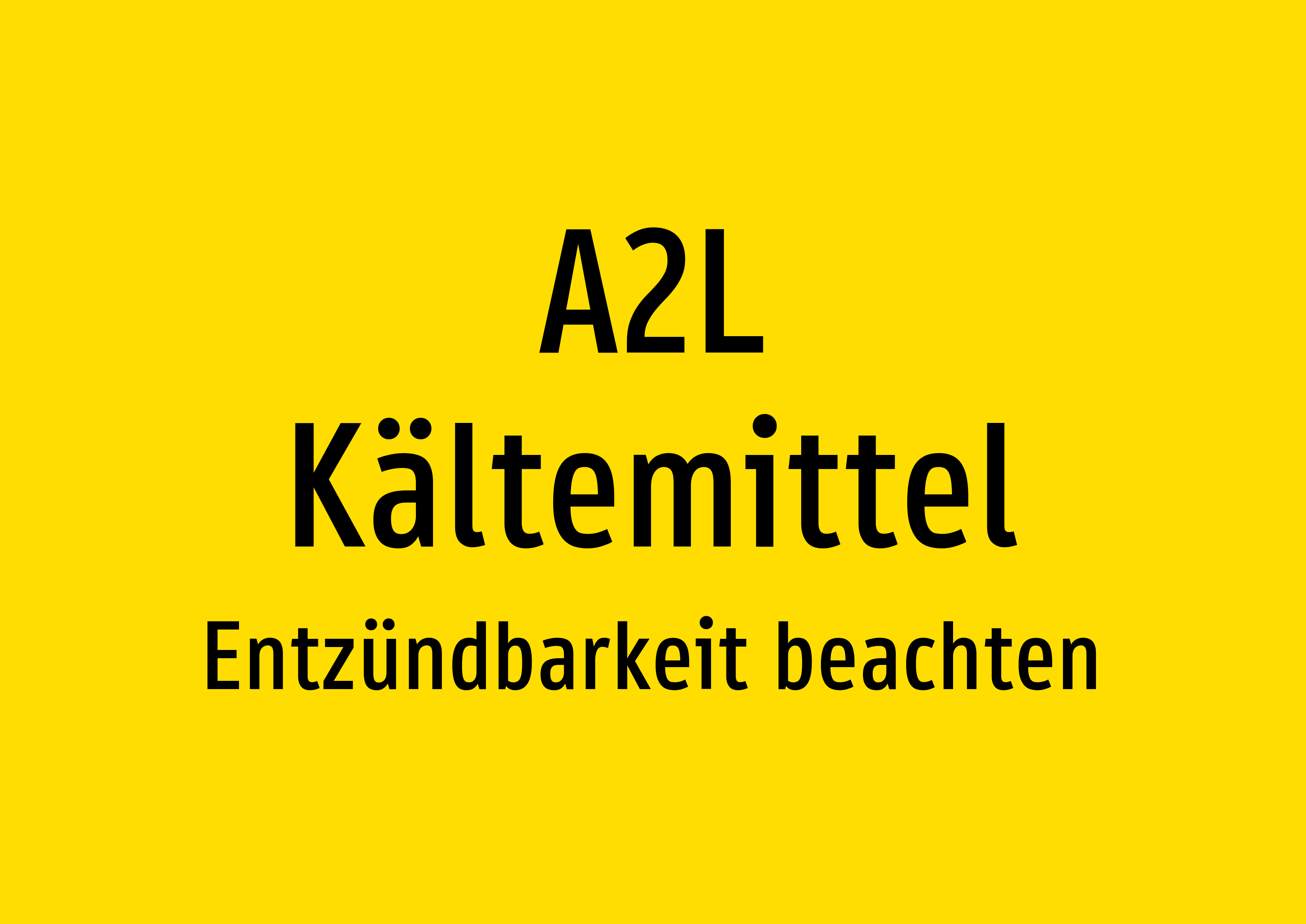 A2L Kältemittel - Entzündbarkeit beachten - Schild - Produktbild 2