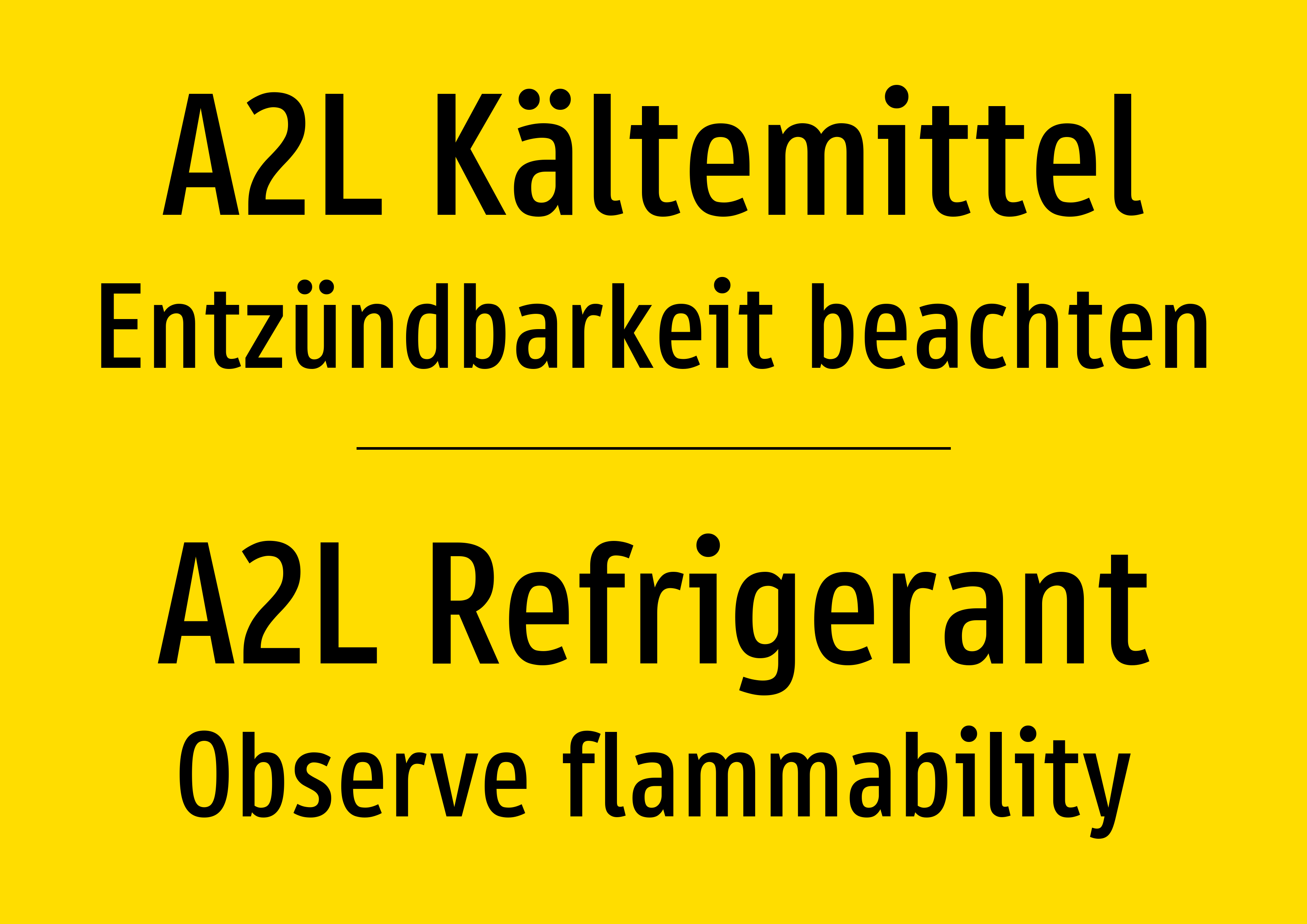 A2L Kältemittel - Entzündbarkeit beachten - Schild - Produktbild 2