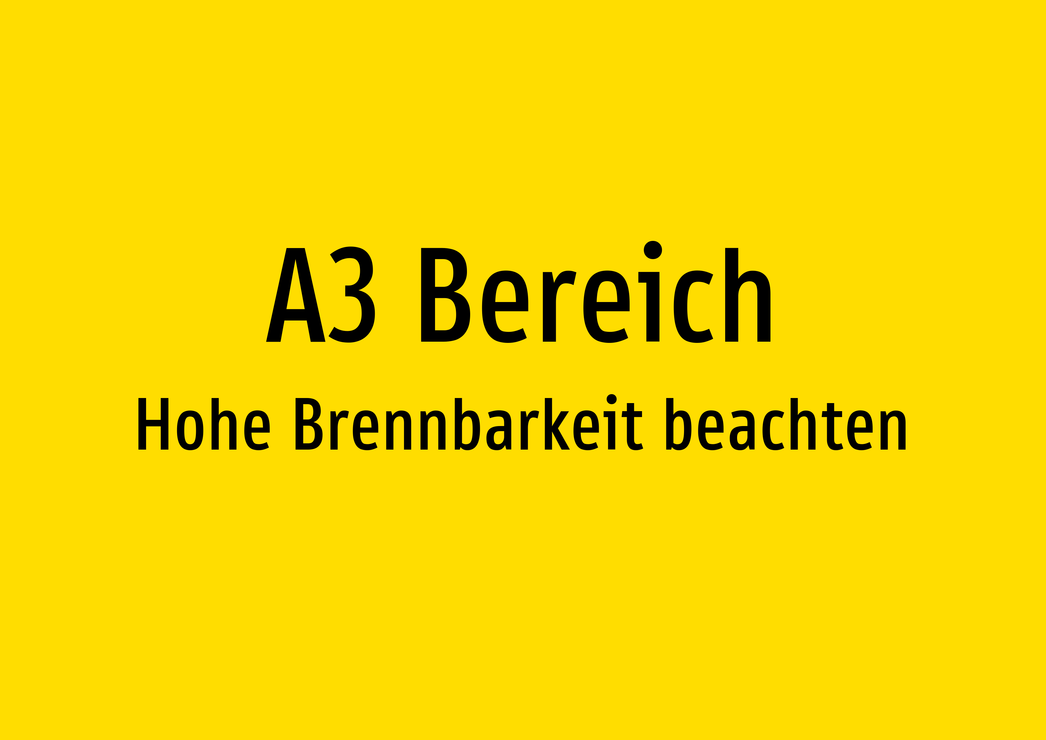 A3 Bereich - Hohe Brennbarkeit beachten - Schild - Produktbild 2