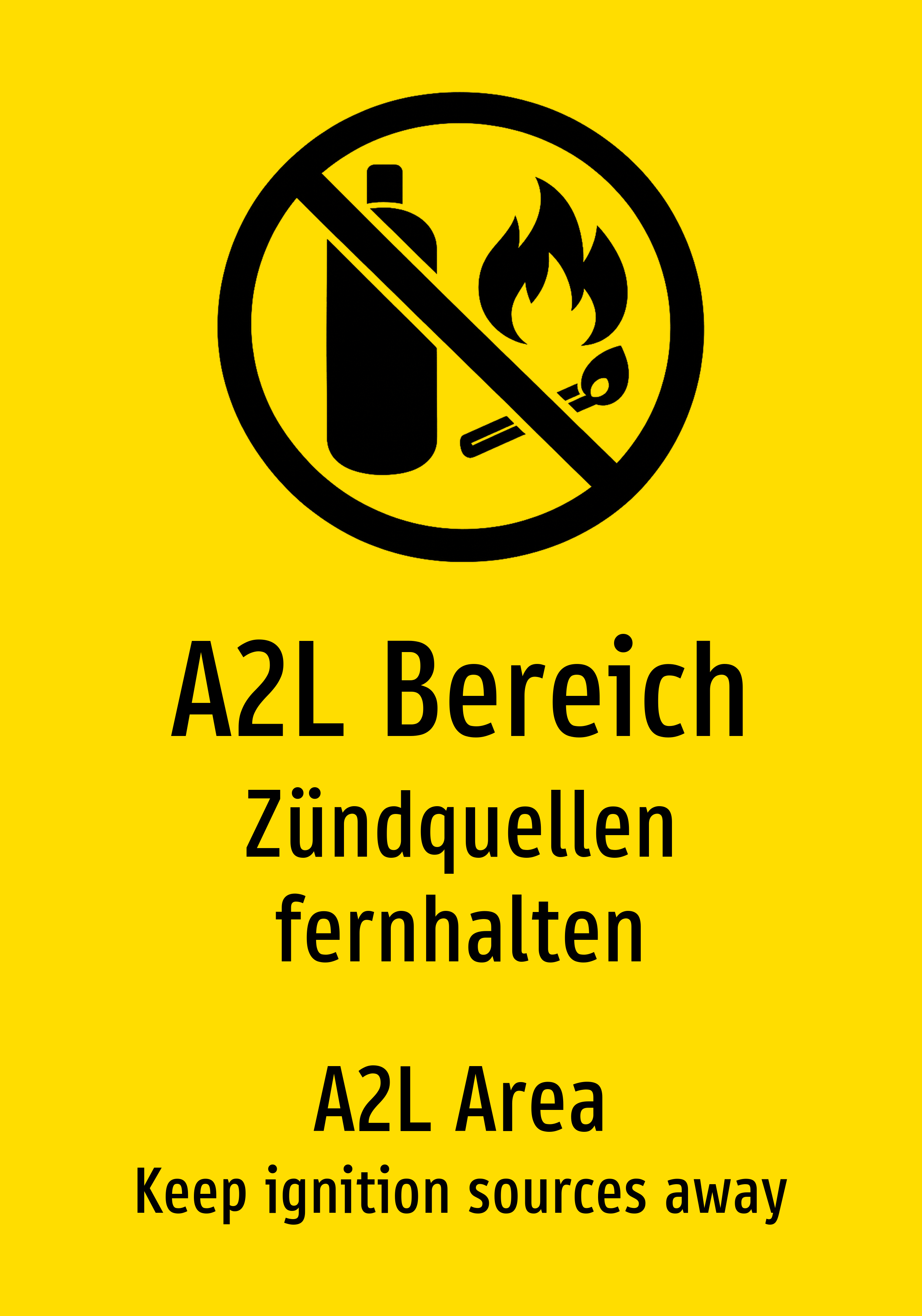 A2L Bereich - Zündquellen fernhalten - Schild