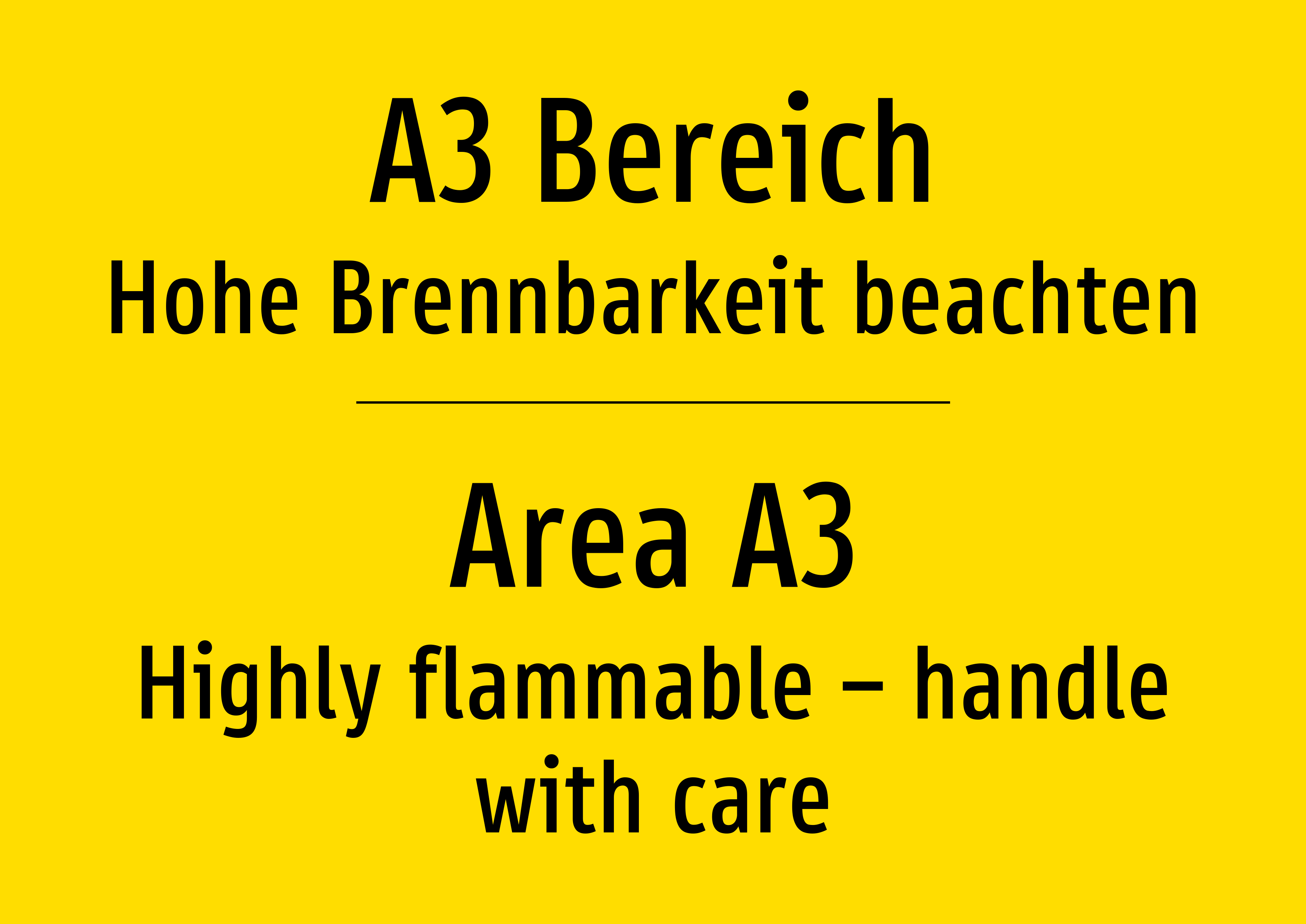 A3 Bereich - Hohe Brennbarkeit beachten - Schild - Produktbild 2