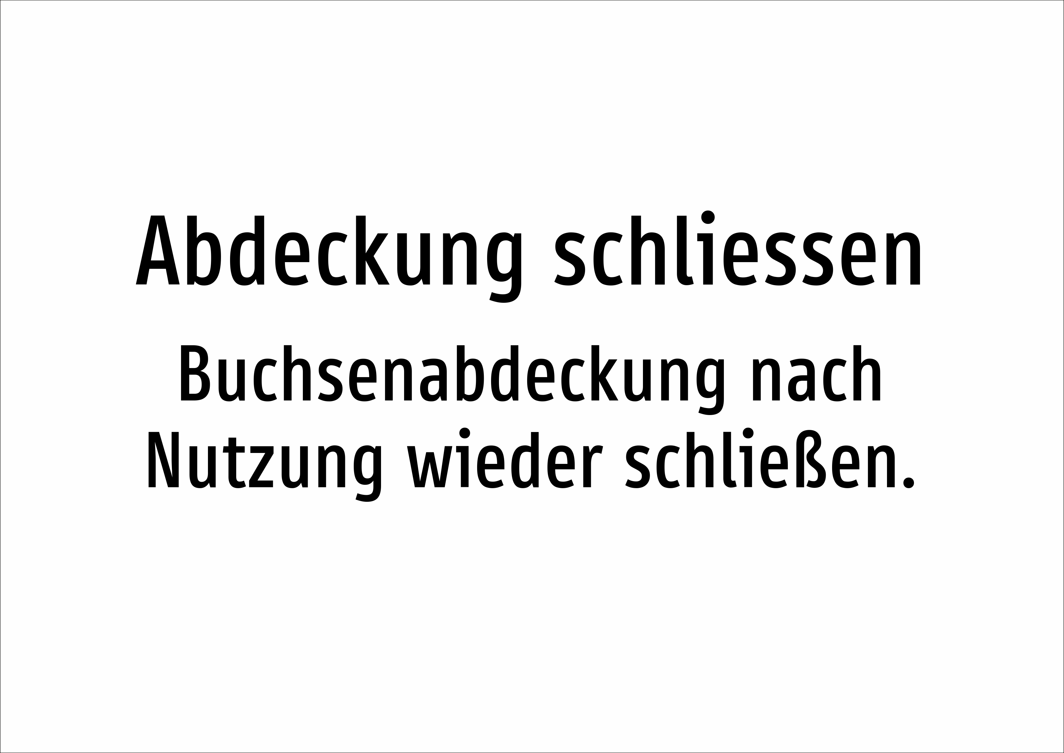 Abdeckung schliessen - Buchsenabdeckung nach Nutzung wieder schließen. - Schild - Produktbild 2