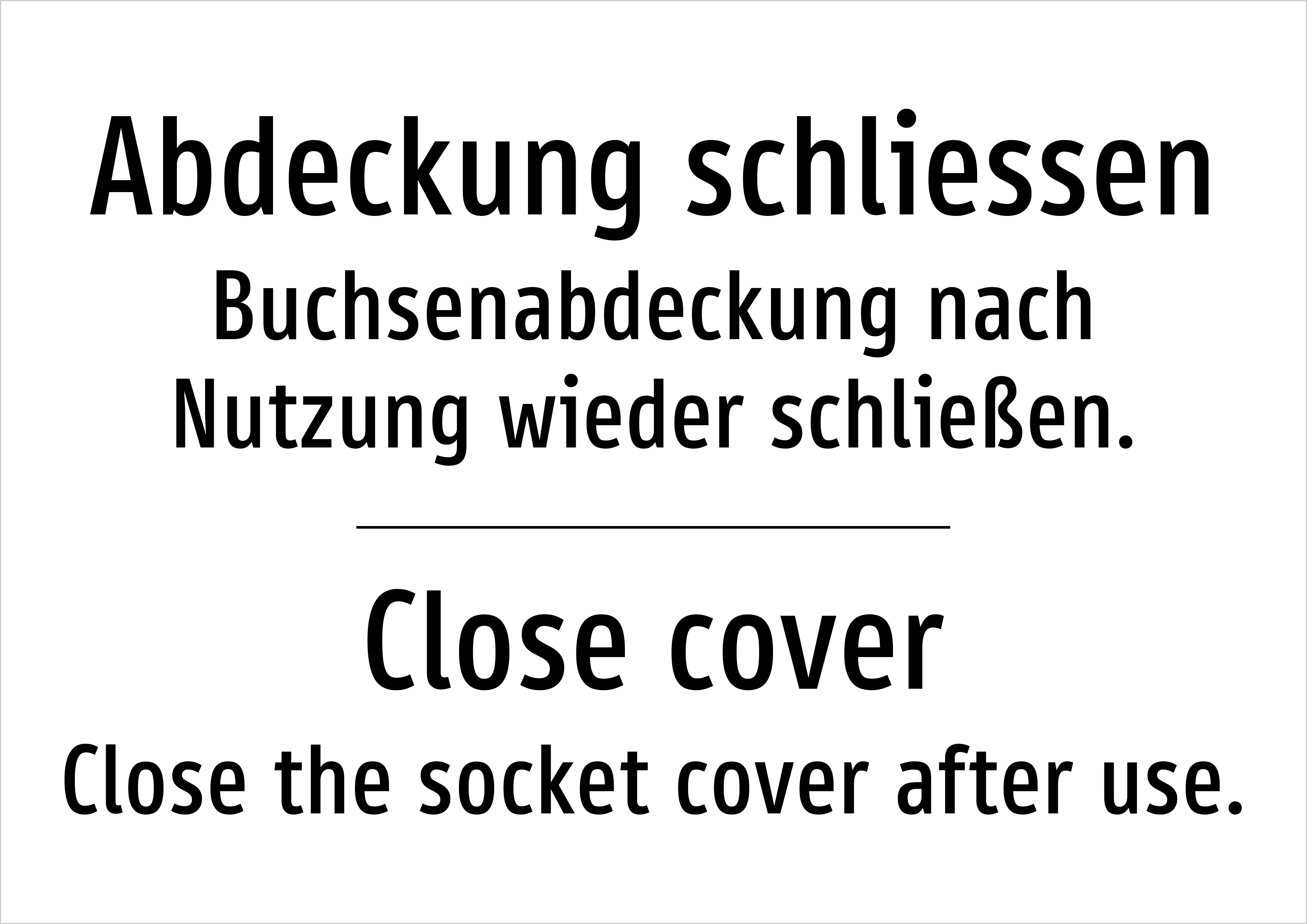 Abdeckung schliessen - Buchsenabdeckung nach Nutzung wieder schließen. - Schild - Produktbild 2