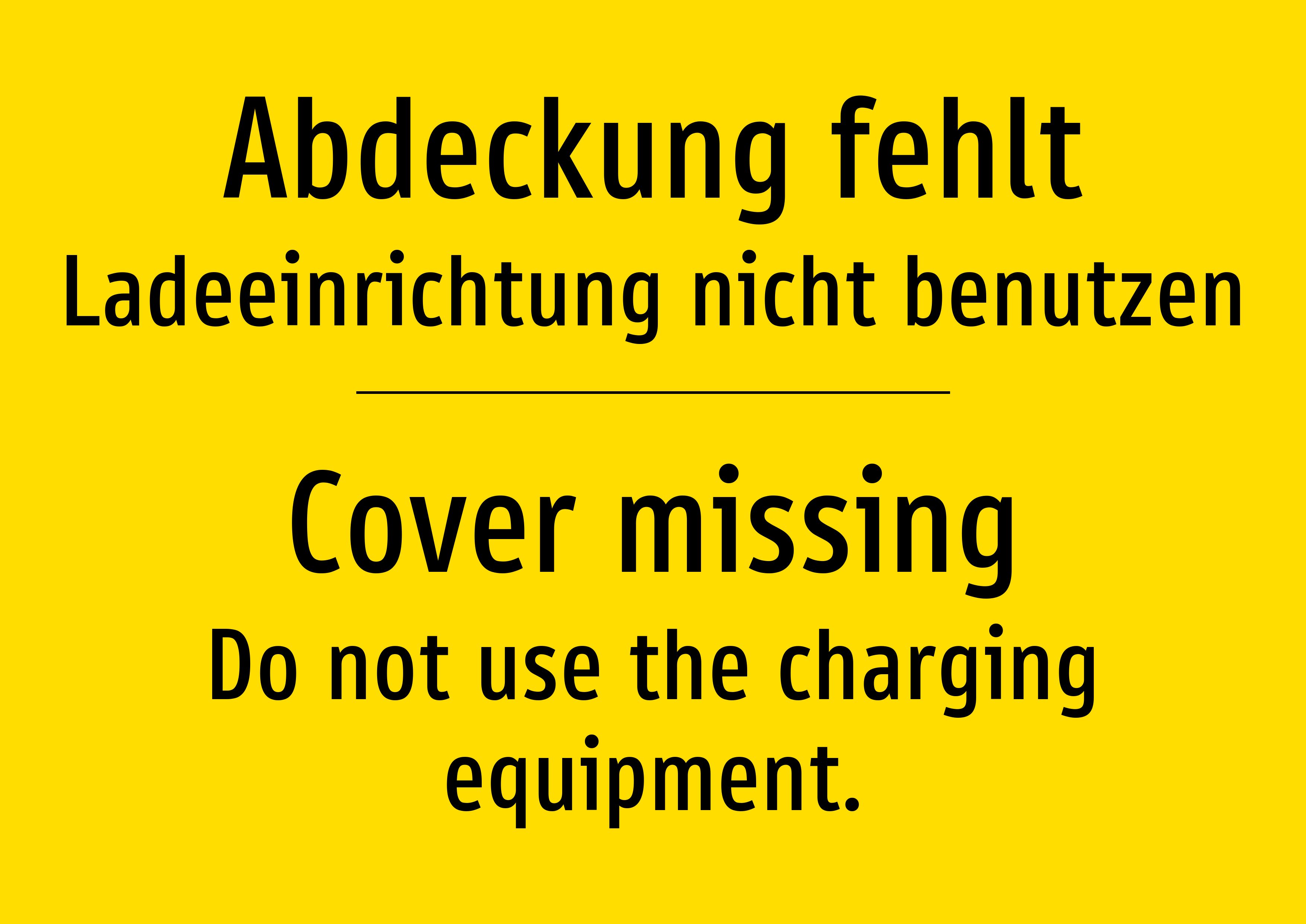 Abdeckung fehlt - Ladeeinrichtung nicht benutzen - Schild - Produktbild 2