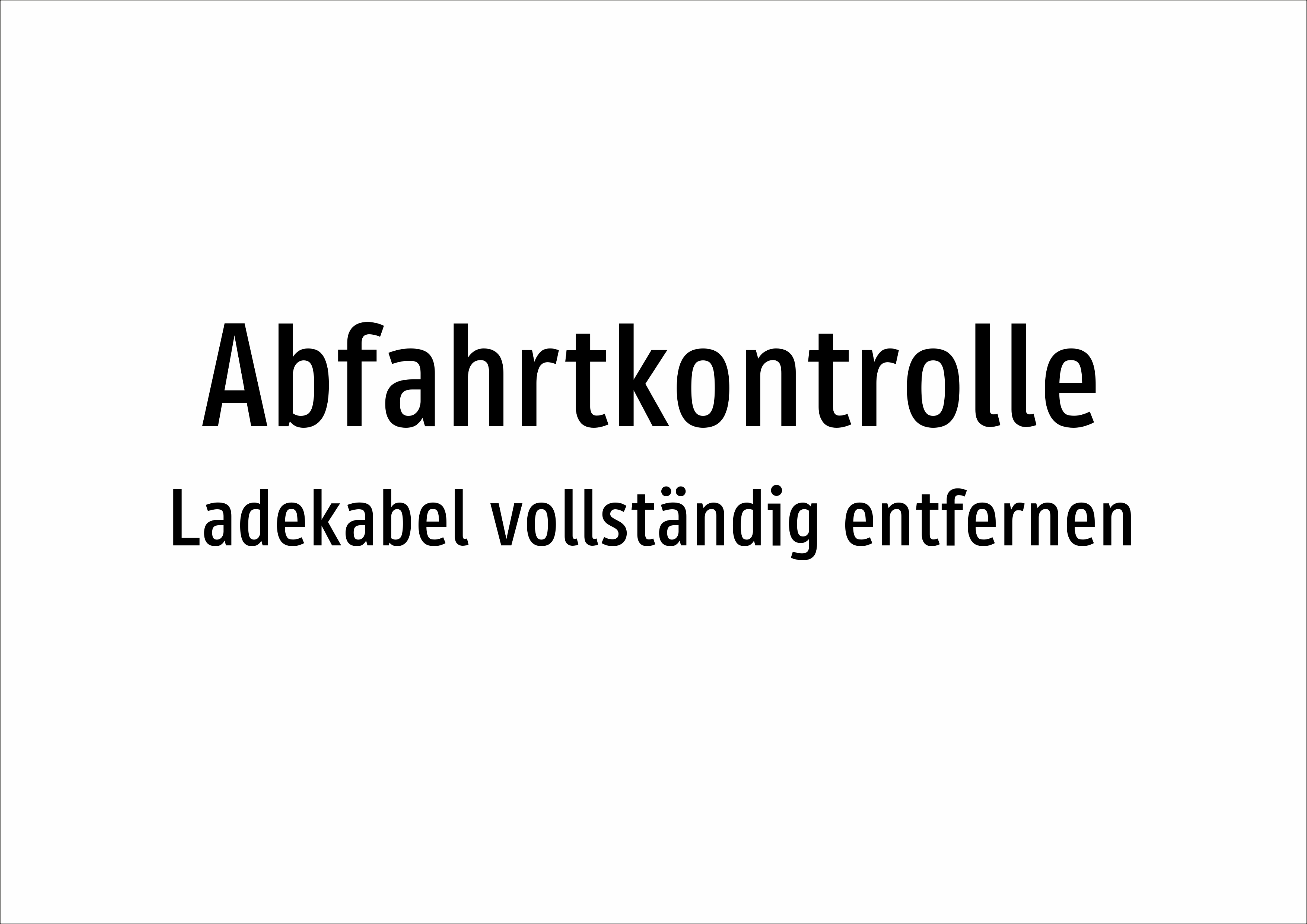Abfahrtkontrolle - Ladekabel vollständig entfernen - Schild - Produktbild 2