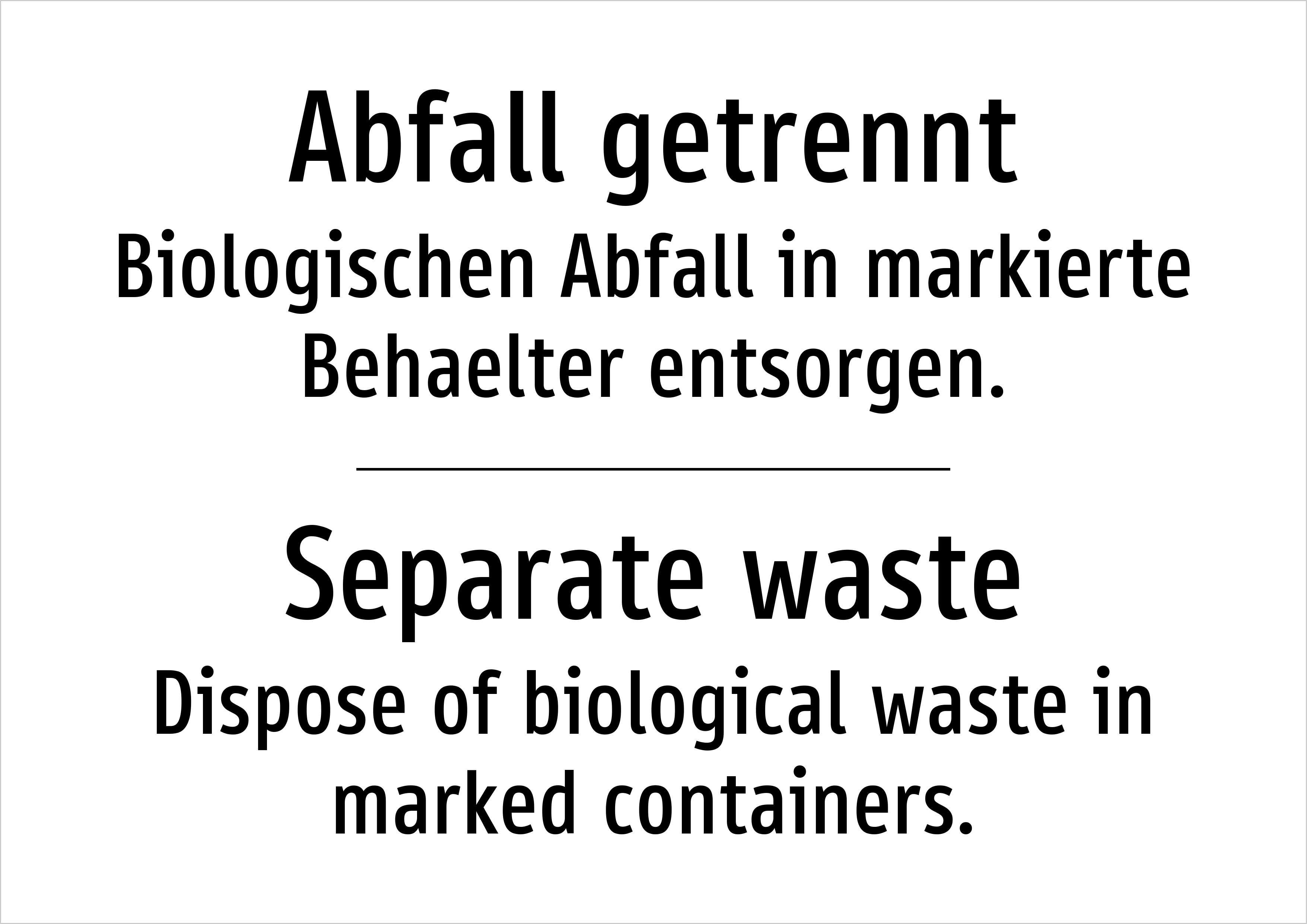 Abfall getrennt - Biologischen Abfall in markierte Behaelter entsorgen. - Schild - Produktbild 2