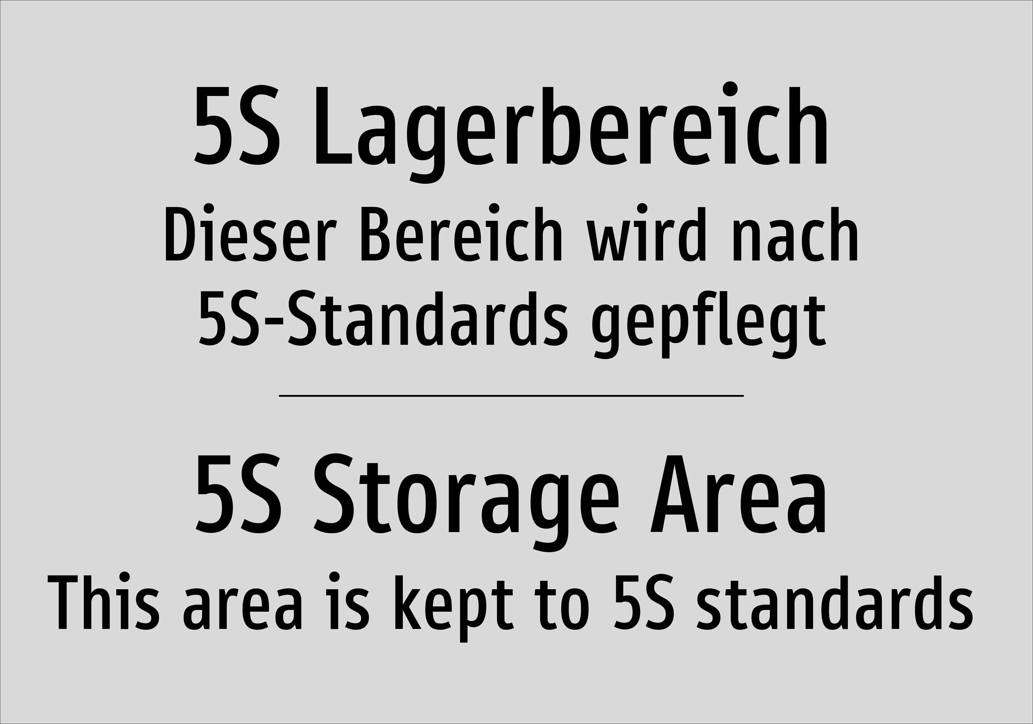 5S Lagerbereich - Dieser Bereich wird nach 5S-Standards gepflegt - Schild - Produktbild 2