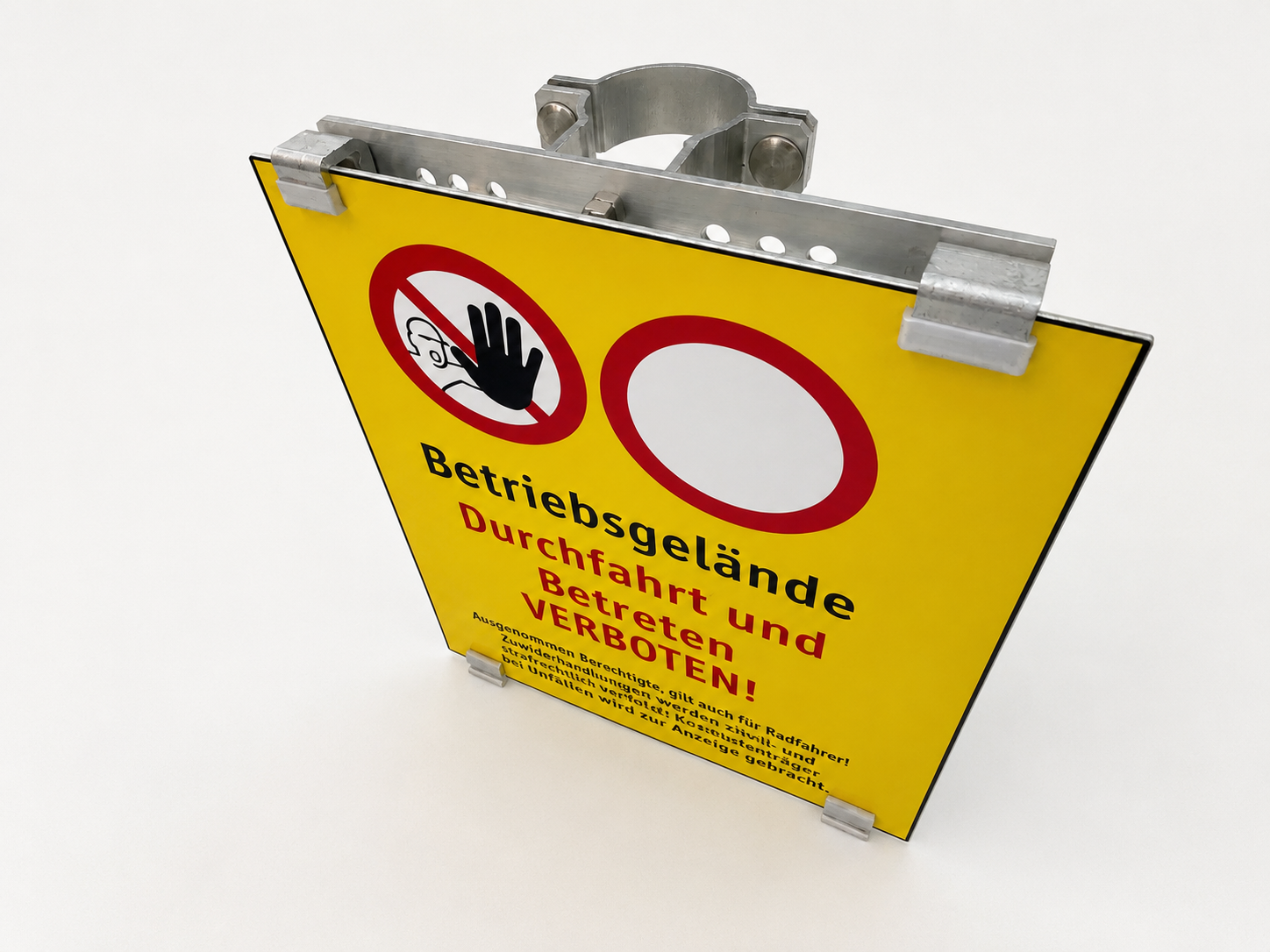 Befestigungsschiene und Befestigungsschelle für Rundrohrpfosten - Schild - Produktbild 3