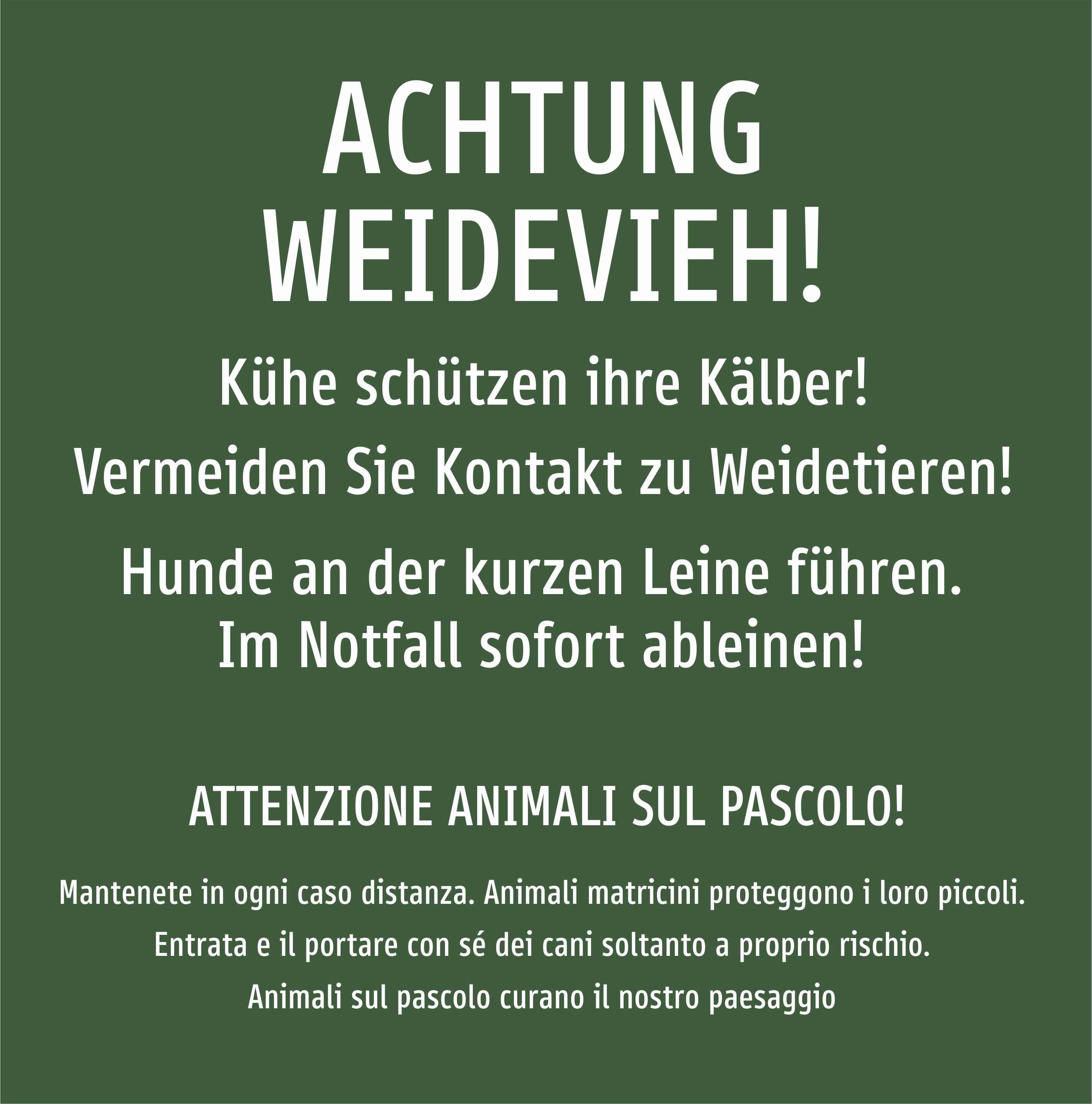 Achtung Weidevieh! - Schild