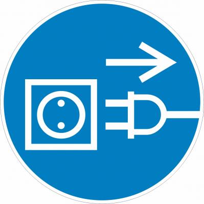 vor dem Öffnen Netzstecker ziehen