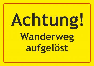 Wanderweg aufgelöst