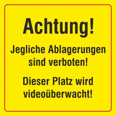 Jegliche Ablagerungen sind verboten!