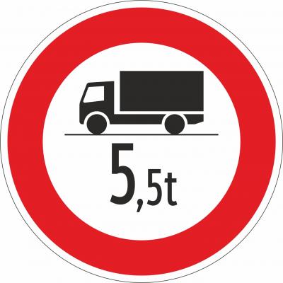 Fahrverbot für Lastkraftfahrzeuge mit Gewichtsangabe §52/7a