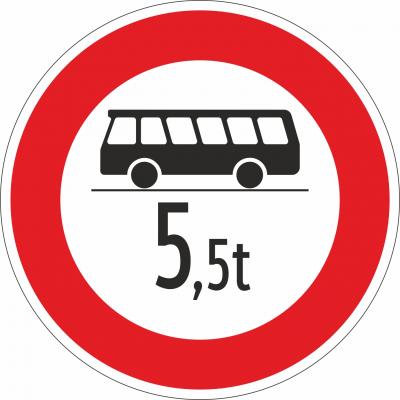 Fahrverbot für Omnibusse mit Gewichtsangabe §52/7f 