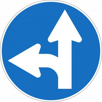 Vorgeschriebene Fahrtrichtung geradeaus und links §52/15a