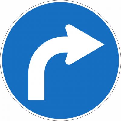 Vorgeschriebene Fahrtrichtung rechts §52/15e