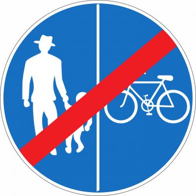 Geh- und Radweg Ende Rad rechts §52/17a-d