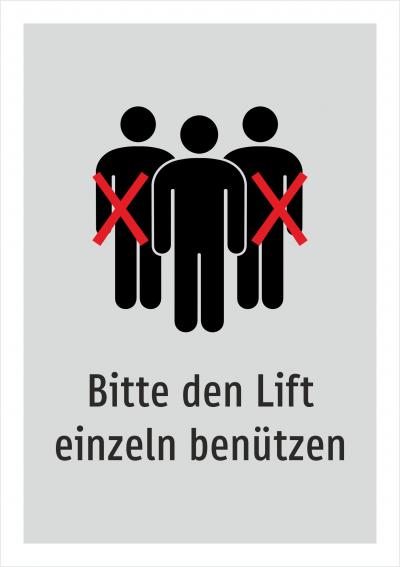 Bitte den Lift einzeln benützen