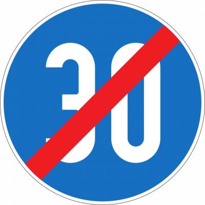 Vorgeschriebene Mindestgeschwindigkeit Ende §52/19a