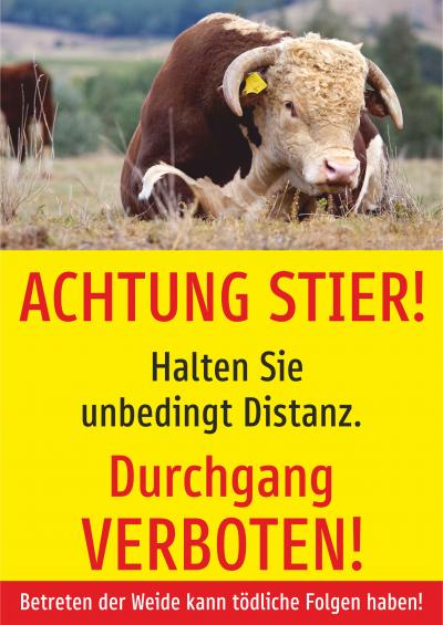  Achtung Stier! Durchgang verboten!