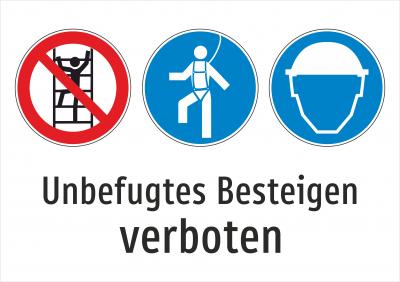 Besteigen der Liftstützen verboten