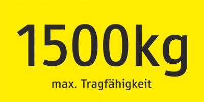 Max. Tragfähigkeit 1500 kg