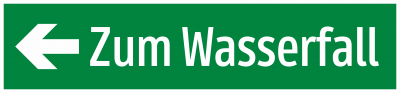 zum Wasserfall Pfeil nach links