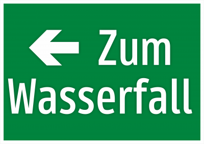 Wegweiser - Zum Wasserfall Pfeil nach links
