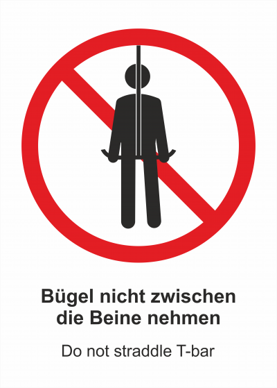 Bügel nicht zwischen die Beine nehmen