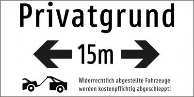 Privatgrund 15 Meter links und rechts