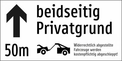 Privatgrund beidseitig 50 m