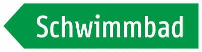 Schwimmbad Pfeil nach links
