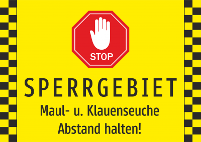 SPERRGEBIET Maul- und Klauenseuche