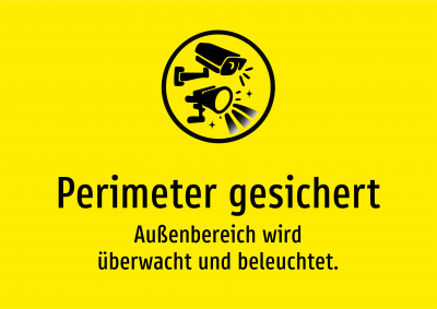 Perimeter gesichert - Außenbereich wird überwacht und beleuchtet.