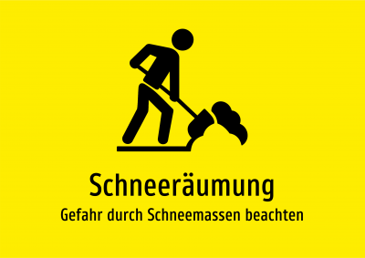 Schneeräumung - Gefahr durch Schneemassen beachten