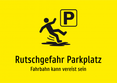 Rutschgefahr Parkplatz - Fahrbahn kann vereist sein