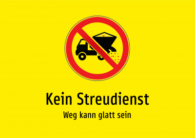 Kein Streudienst - Weg kann glatt sein
