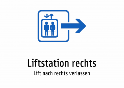 Liftstation rechts - Lift nach rechts verlassen