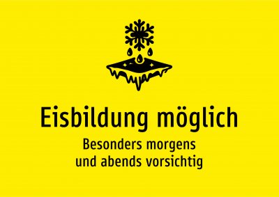 Eisbildung möglich - Besonders morgens und abends vorsichtig