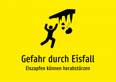 Gefahr durch Eisfall - Eiszapfen können herabstürzen