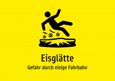 Eisglätte - Gefahr durch eisige Fahrbahn